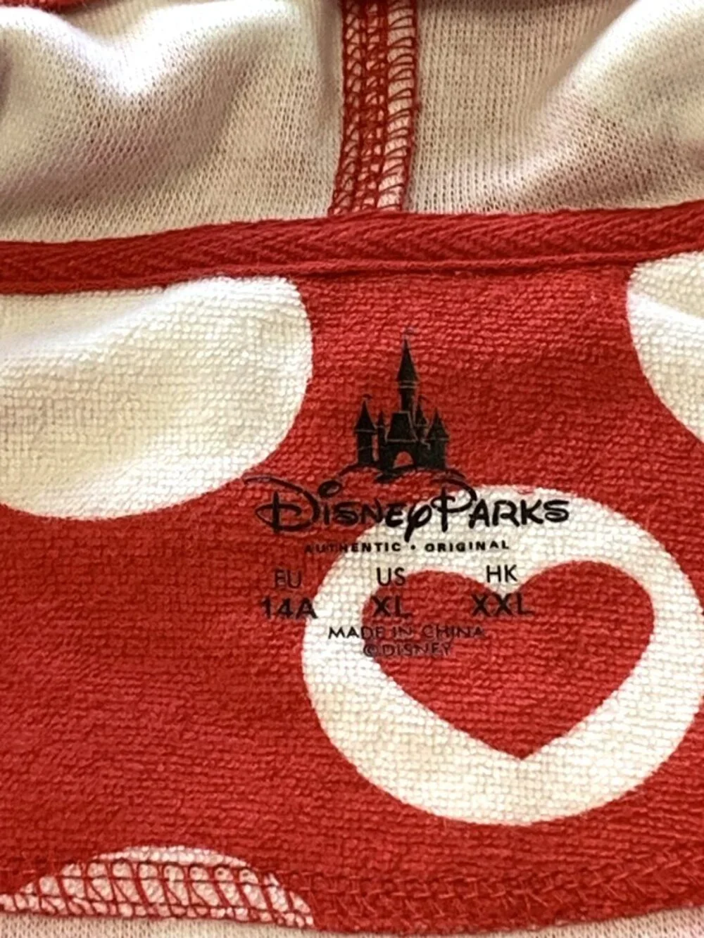 Minnie Mouse Girls Red Polka Dot Zip-up Jacket Hoodie Disney Parks Size 14